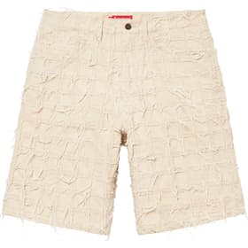 Supreme Frayed Patchwork Baggy Denim Short Natural