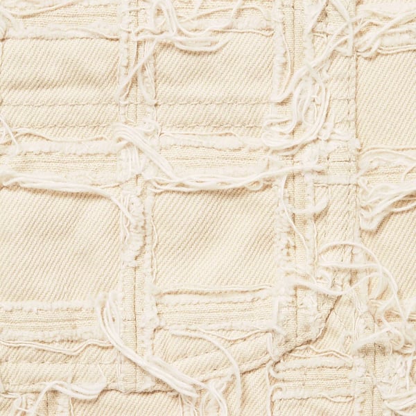 Supreme Frayed Patchwork Baggy Denim Short - Natural (front)