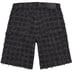 Supreme Frayed Patchwork Baggy Denim Short - Washed Black (front)