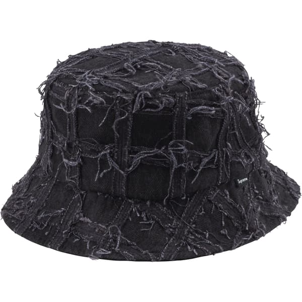 Supreme Frayed Patchwork Denim Crusher - Washed Black (front)