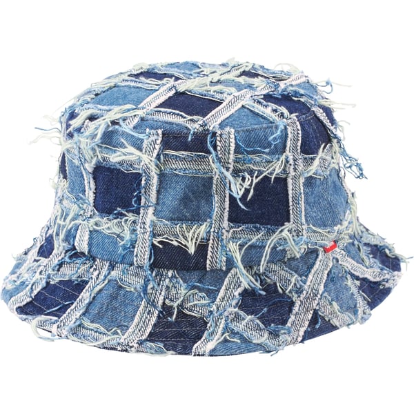 Supreme Frayed Patchwork Denim Crusher - Washed Blue (front)