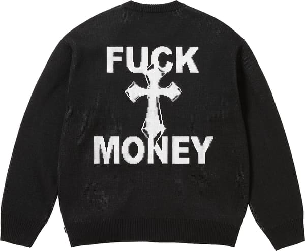 Supreme Fuck Money Sweater - Black (front)