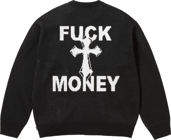 Supreme Fuck Money Sweater - Black (front)