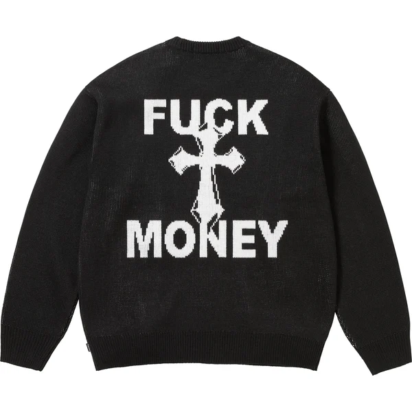 Supreme Fuck Money Sweater - Black (front)