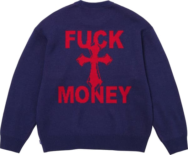 Supreme Fuck Money Sweater - Navy (front)