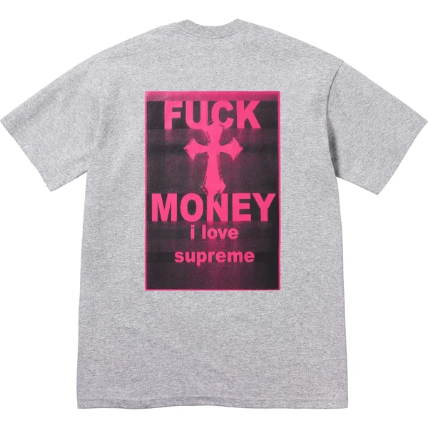 Supreme Fuck Money Tee - Heather Grey (front)