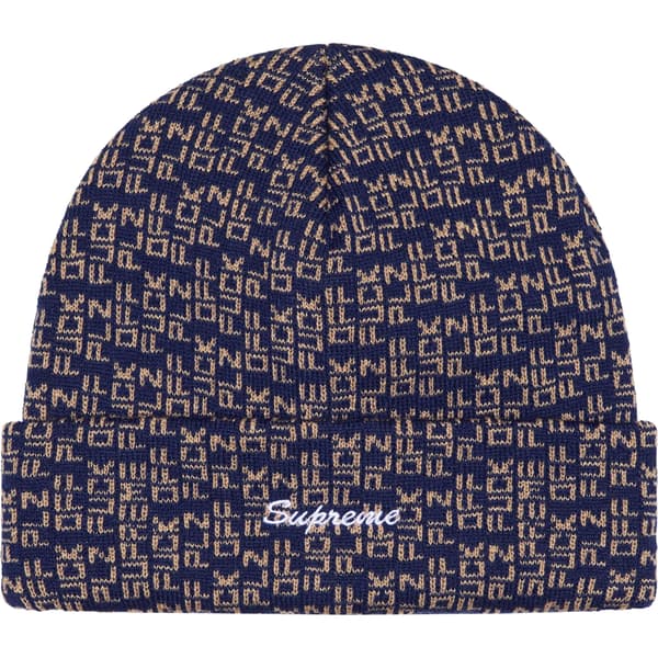 Supreme Fuck Off Beanie - Navy (front)