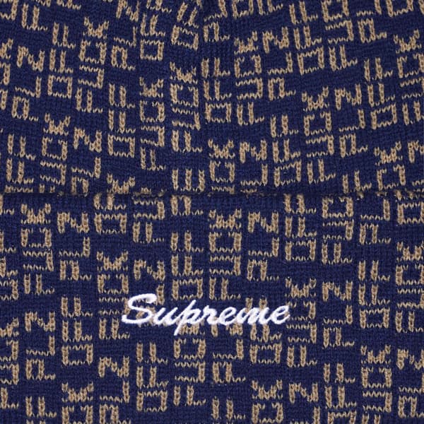 Supreme Fuck Off Beanie - Navy (front)