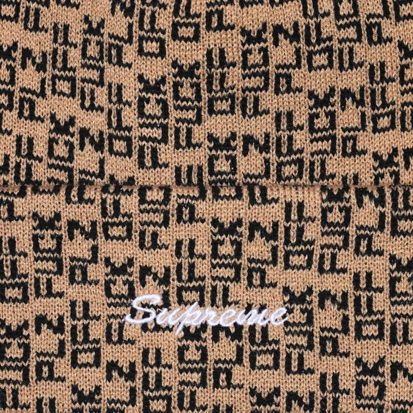 Supreme Fuck Off Beanie - Tan (front)