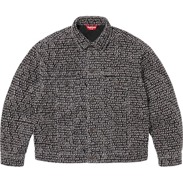 Supreme Fuck Stitch Denim Trucker Jacket - Black (front)
