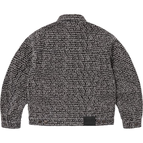 Supreme Fuck Stitch Denim Trucker Jacket - Black (front)