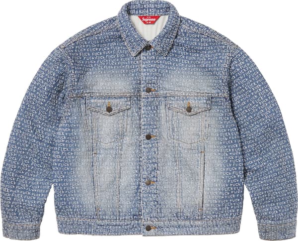 Supreme Fuck Stitch Denim Trucker Jacket - Blue (front)