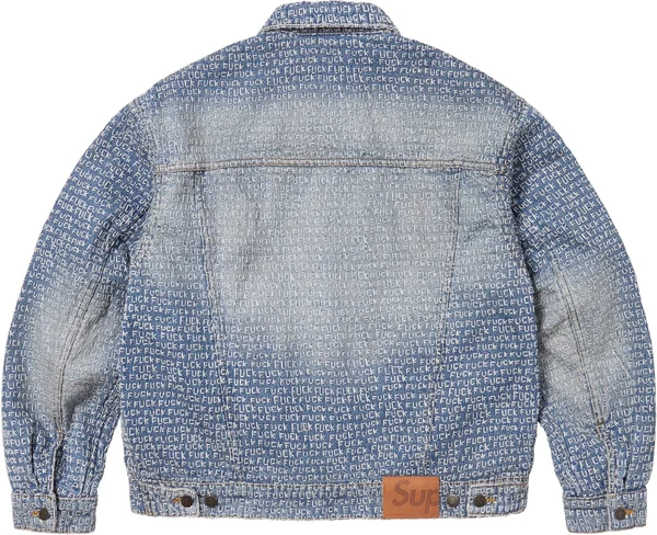 Supreme Fuck Stitch Denim Trucker Jacket - Blue (front)