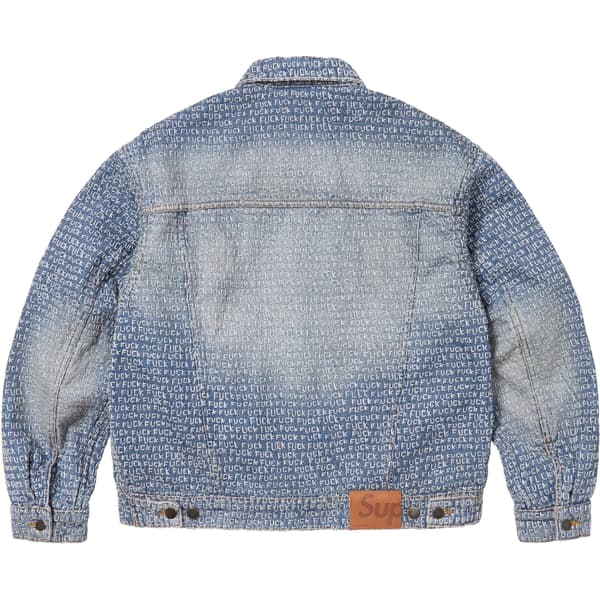 Supreme Fuck Stitch Denim Trucker Jacket - Blue (front)