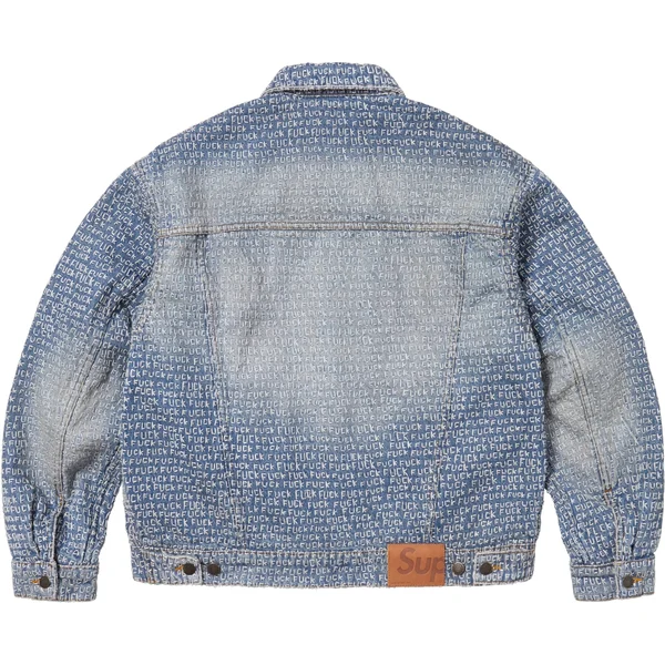 Supreme Fuck Stitch Denim Trucker Jacket - Blue (front)