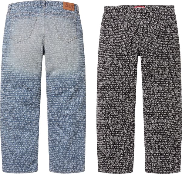 Supreme Fuck Stitch Loose Fit Jean - Product Image