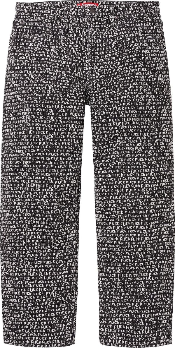 Supreme Fuck Stitch Loose Fit Jean - Black (front)