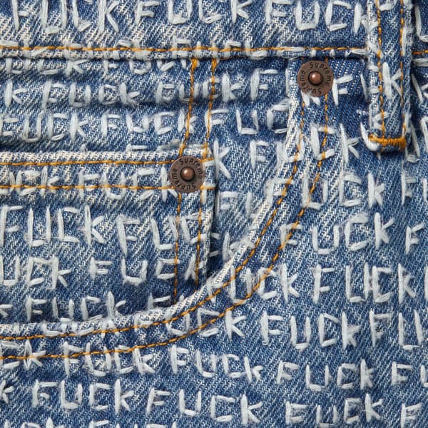 Supreme Fuck Stitch Loose Fit Jean - Blue (front)