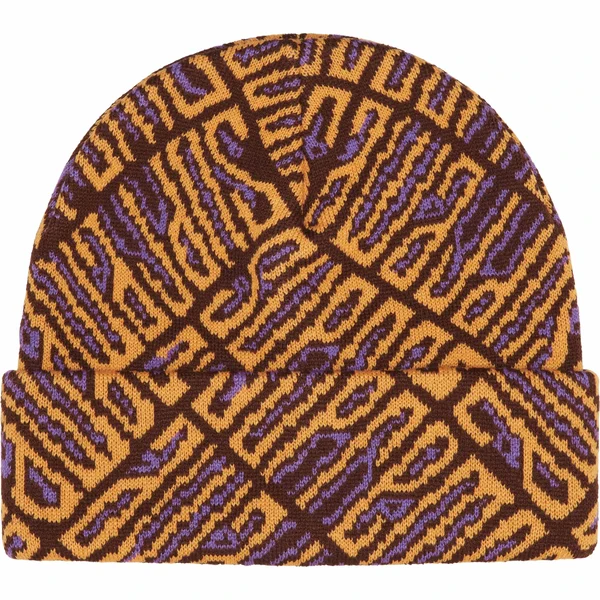 Supreme Funk Spellout Beanie - Orange (front)
