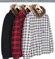 Supreme Fur Trim Flannel Hooded Shirt