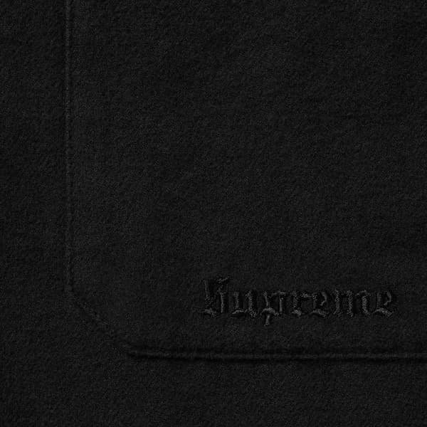 Supreme Fur Trim Flannel Hooded Shirt - Black (front)