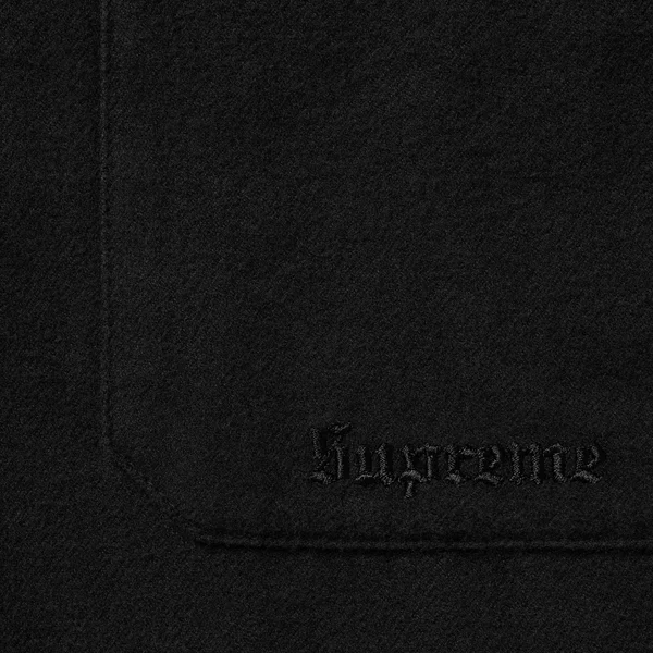 Supreme Fur Trim Flannel Hooded Shirt - Black (front)