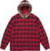 Supreme Fur Trim Flannel Hooded Shirt - Red Plaid (front)