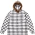 Supreme Fur Trim Flannel Hooded Shirt - White Plaid (front)