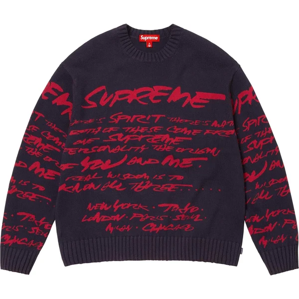 Supreme Futura Sweater - Navy (front)