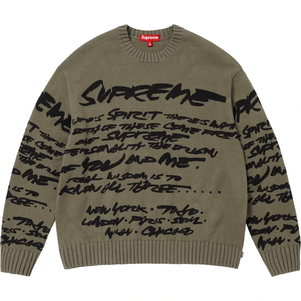 Supreme Futura Sweater - Olive (front)