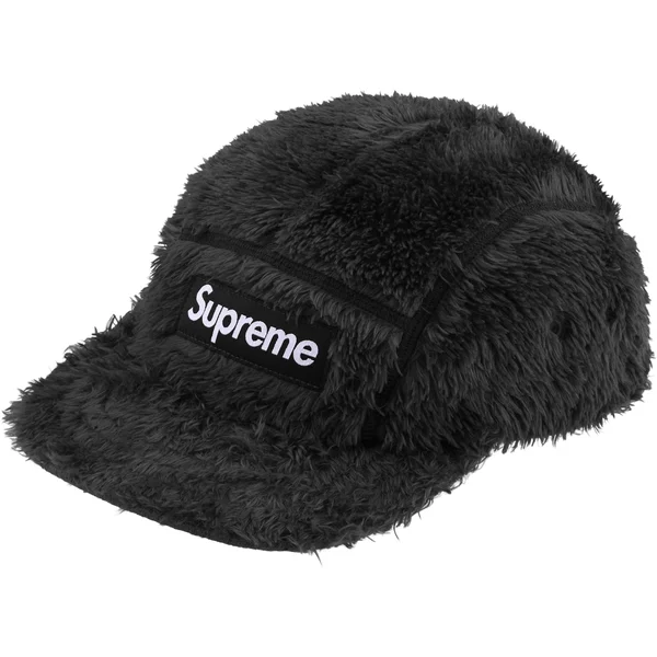 Supreme Fuzzy Camp Cap - Black (front)