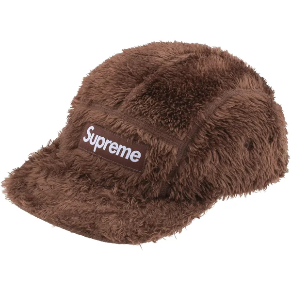 Supreme Fuzzy Camp Cap - Brown (front)