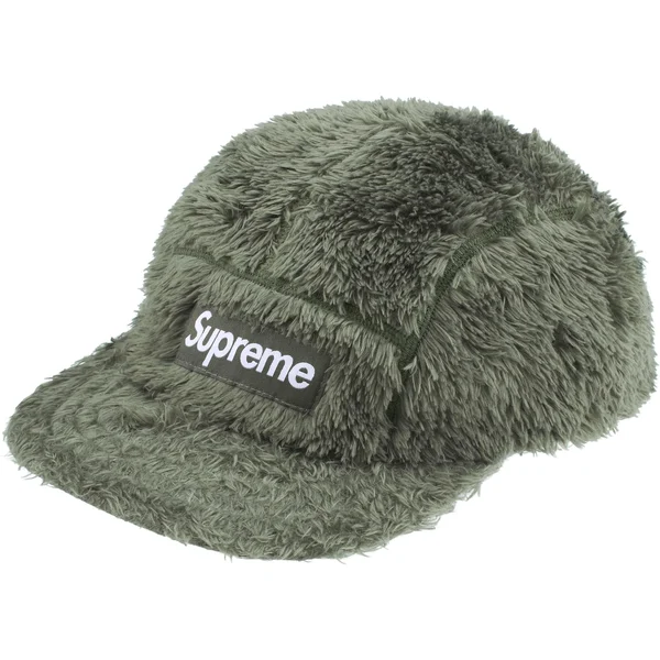 Supreme Fuzzy Camp Cap - Moss (front)