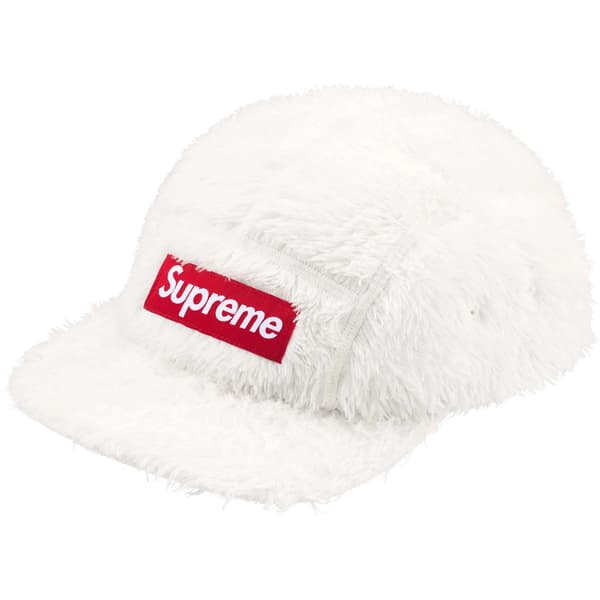 Supreme Fuzzy Camp Cap - White (front)