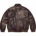 Supreme Gem Studded Leather Jacket - Brown (front)