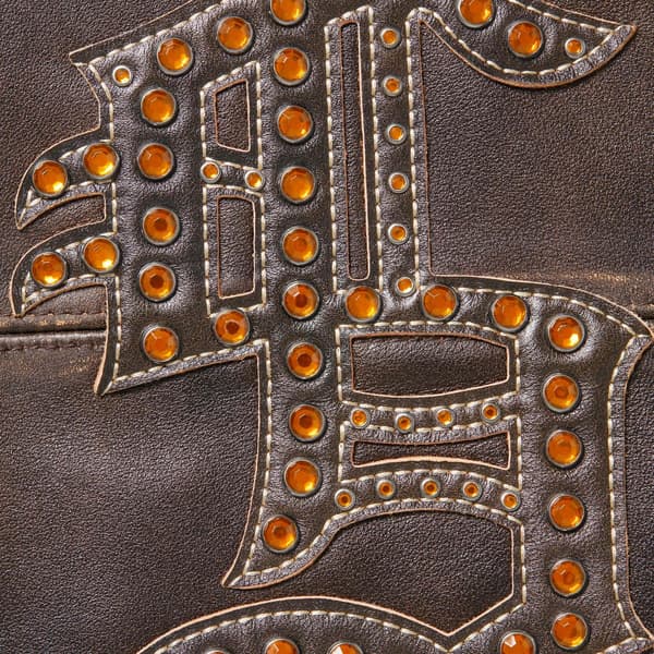 Supreme Gem Studded Leather Jacket - Brown (front)