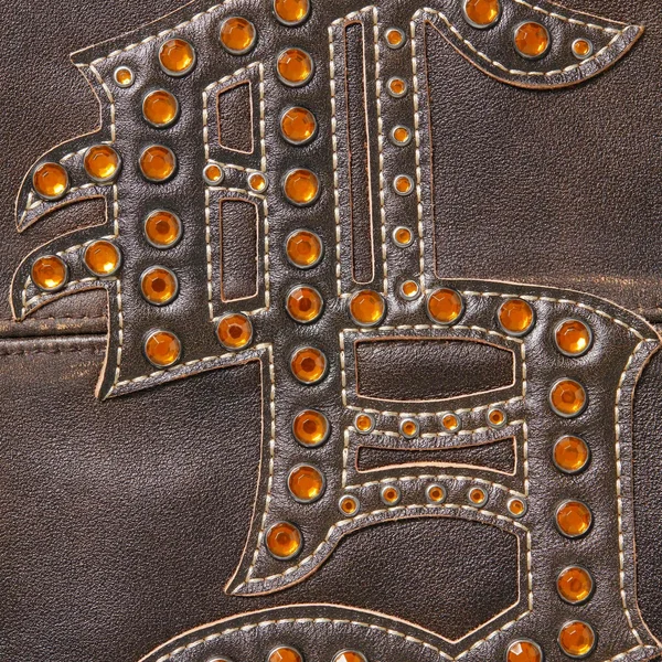 Supreme Gem Studded Leather Jacket - Brown (front)