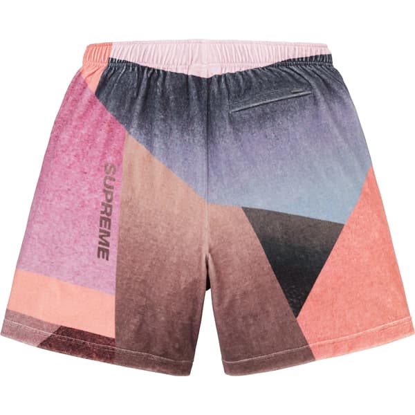 Supreme Geo Velour Short - Pink (front)
