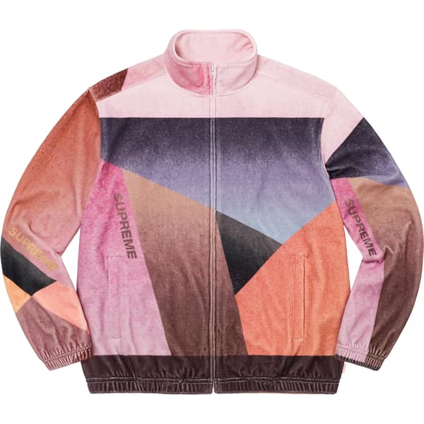 Supreme Geo Velour Track Jacket - Pink (front)