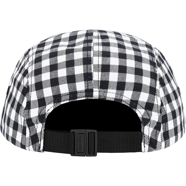 Supreme Gingham Camp Cap - Black (front)