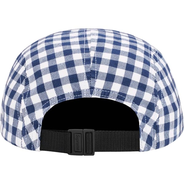 Supreme Gingham Camp Cap - Navy (front)