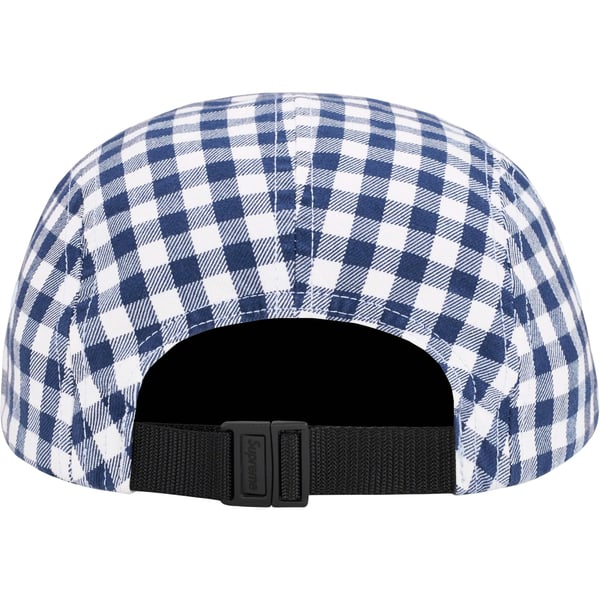 Supreme Gingham Camp Cap - Navy (front)