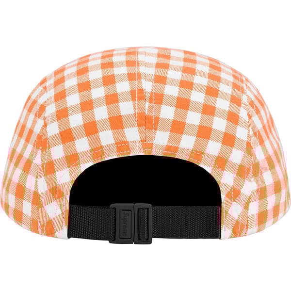 Supreme Gingham Camp Cap - Orange (front)