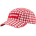 Supreme Gingham Camp Cap - Red (front)
