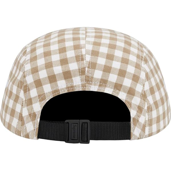 Supreme Gingham Camp Cap - Tan (front)
