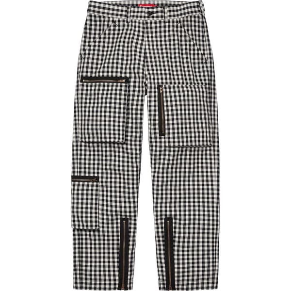 Supreme Gingham Flight Pant - Black (front)