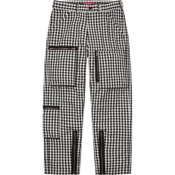 Supreme Gingham Flight Pant - Black (front)
