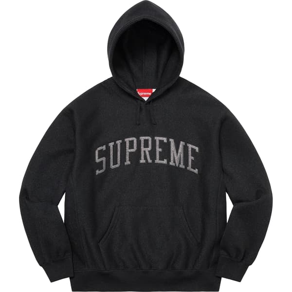 Supreme Glitter Arc Hooded Sweatshirt - Black (front)