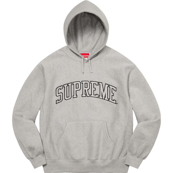 Supreme Glitter Arc Hooded Sweatshirt - Heather Grey (front)