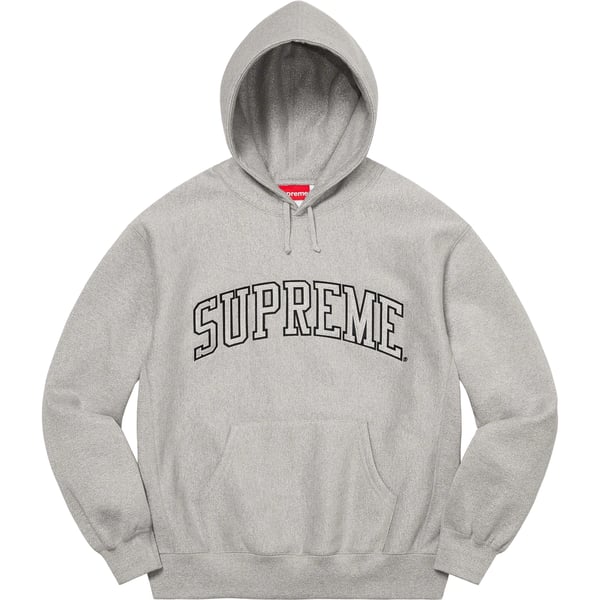 Supreme Glitter Arc Hooded Sweatshirt - Heather Grey (front)
